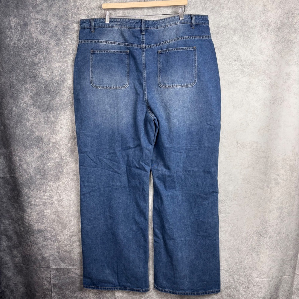 Long Tall Sally Denim Wide Leg High Rise Jeans US Plus Size 20 NWT - Picture 3 of 9